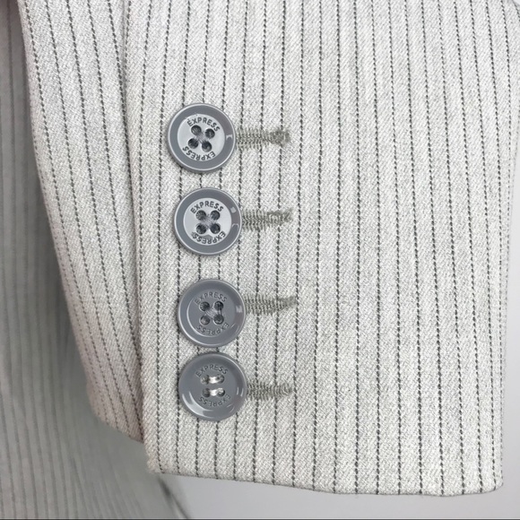EXPRESS DESIGN STUDIO Gray Pinstripe Blazer Jacket - Picture 5 of 8